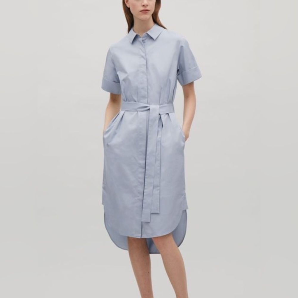 COS COLLARED MIDI SHIRT DRESS